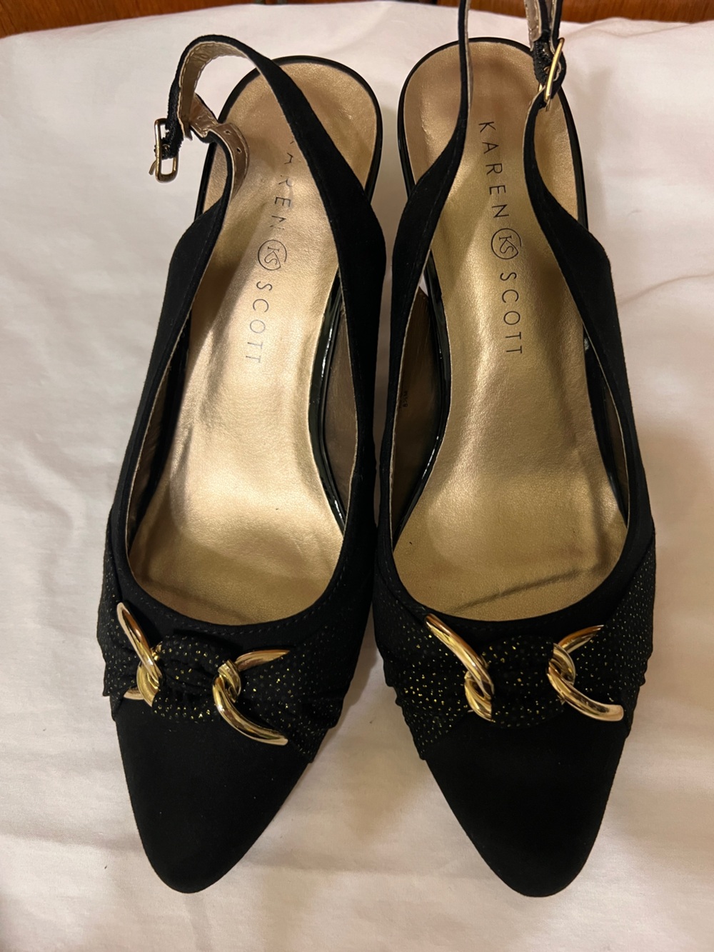Karen Scott Giselee Slingback Pumps Dress Shoes Color Black, Size 9m From Macy's